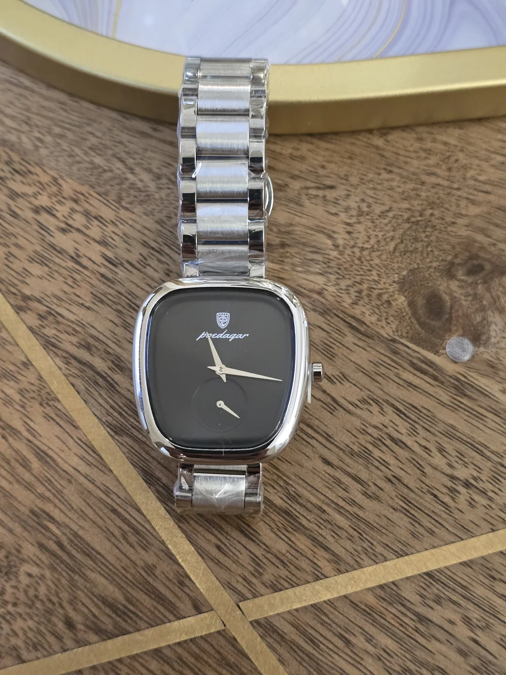 Bredagar Women's Silver Stainless Watch with Black Dial